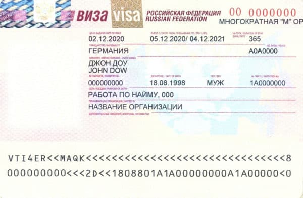 Work visa to Russia